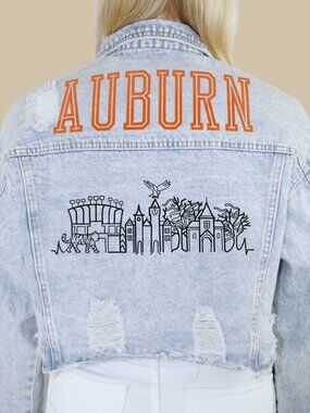 Auburn Campus Skyline Denim Jacket